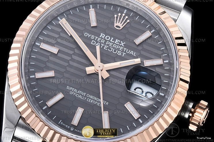 1218 Upgraded RDJ0454B – DJ 36mm Jub Flt 904L RG SS P-Grey Stk VSF VS 780